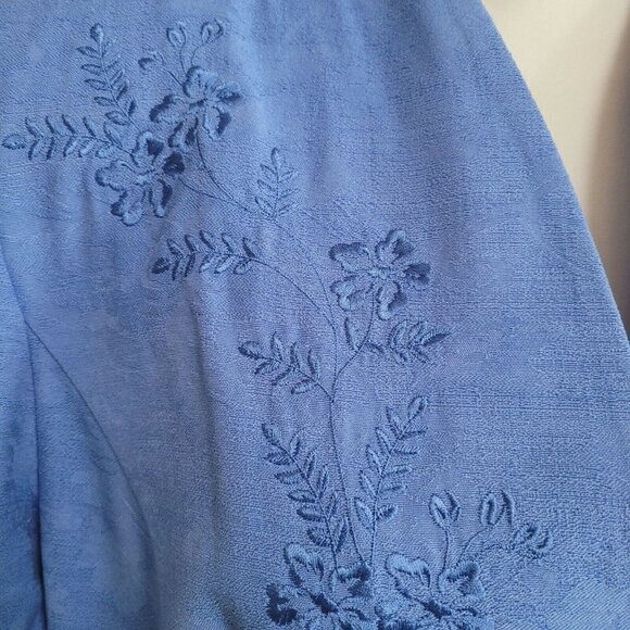 Vintage Sz 14W Lady Dorby Blouse Button Front Mature Modest Church Shoulder Pads - Picture 10 of 11